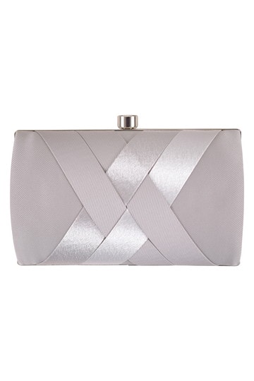 AIMER サテンクロス編みシルバーバッグ をレンタル - 結婚式パーティー