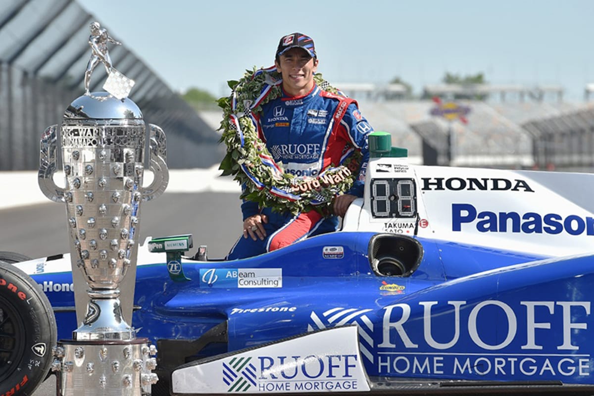 直筆サイン 佐藤琢磨 インディ500 2017 優勝 1/43 グリーンライト 直筆