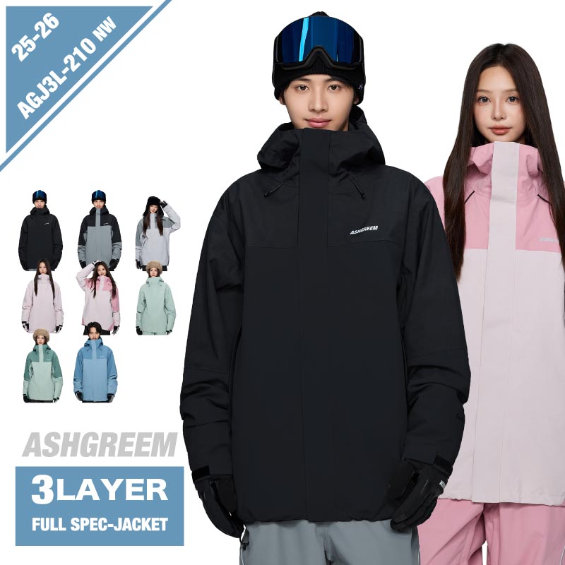 ASHGREEM スノーボードウェア 3レイヤー マウンテンジャケット | AGJ3L