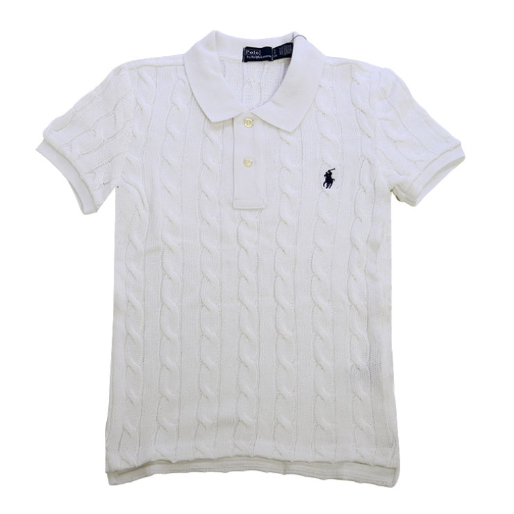 RALPH LAUREN】ラルフローレン レディース ニット ポロシャツ WHITE S