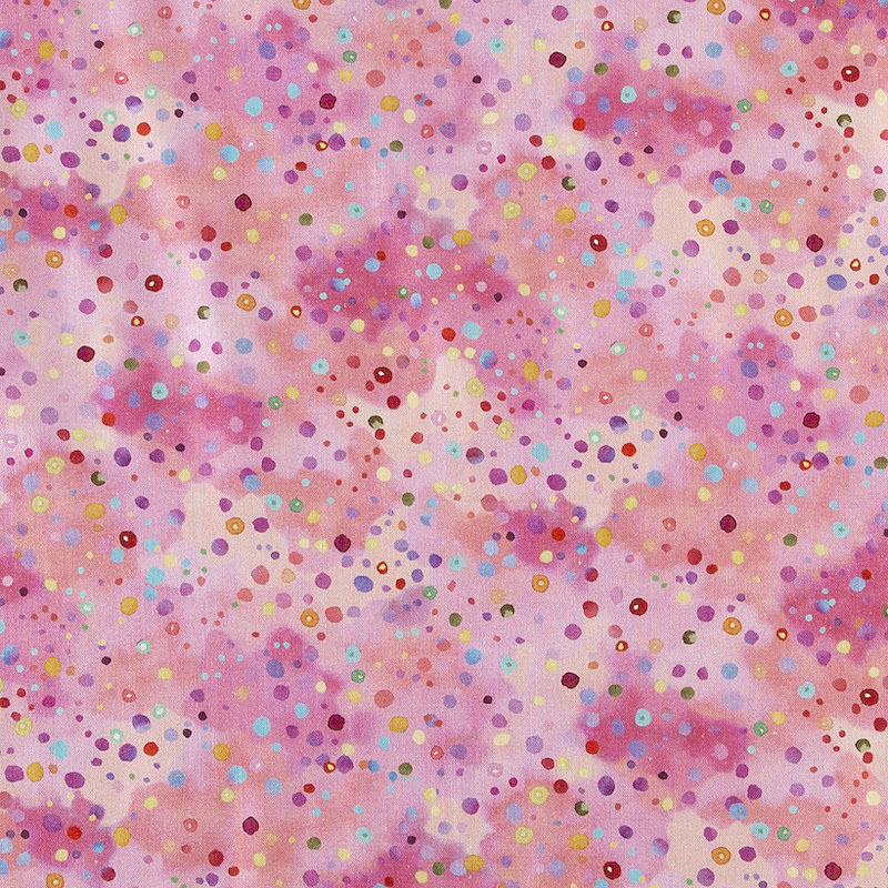 Fairy Cotton / 水玉 マーブルプリント/ピンク・オレンジ・レッド