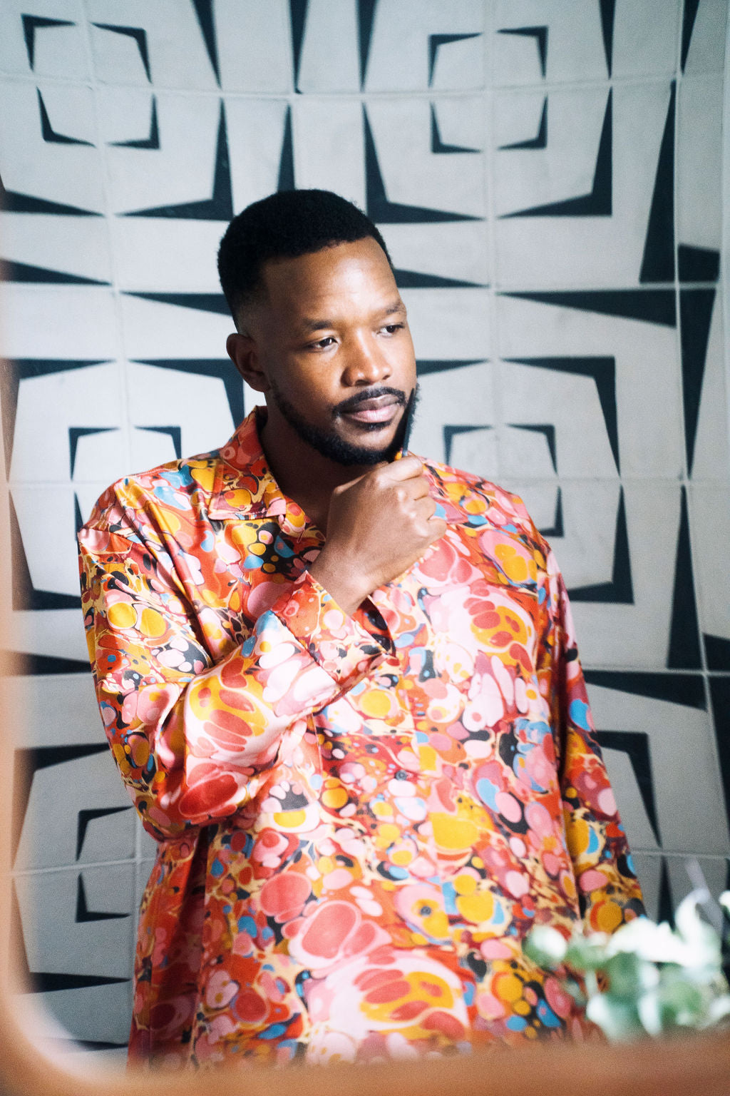 Hotel Saint Vincent Marbled Silk Pajama Top | Far West