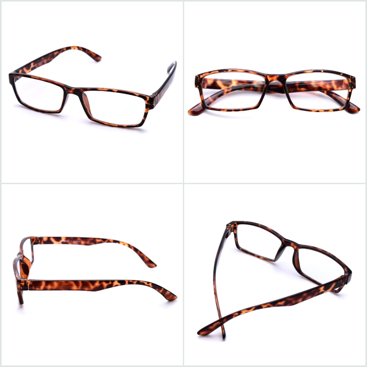 スクエア型Ⅱ型・スタンダード ブラック/べっ甲 - 伊達メガネ限定