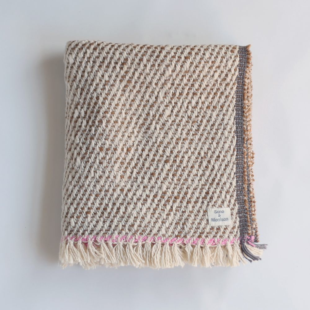 スノアンドモリソン ガラ紡 ミディアムストール / Twill / Beigeの通販