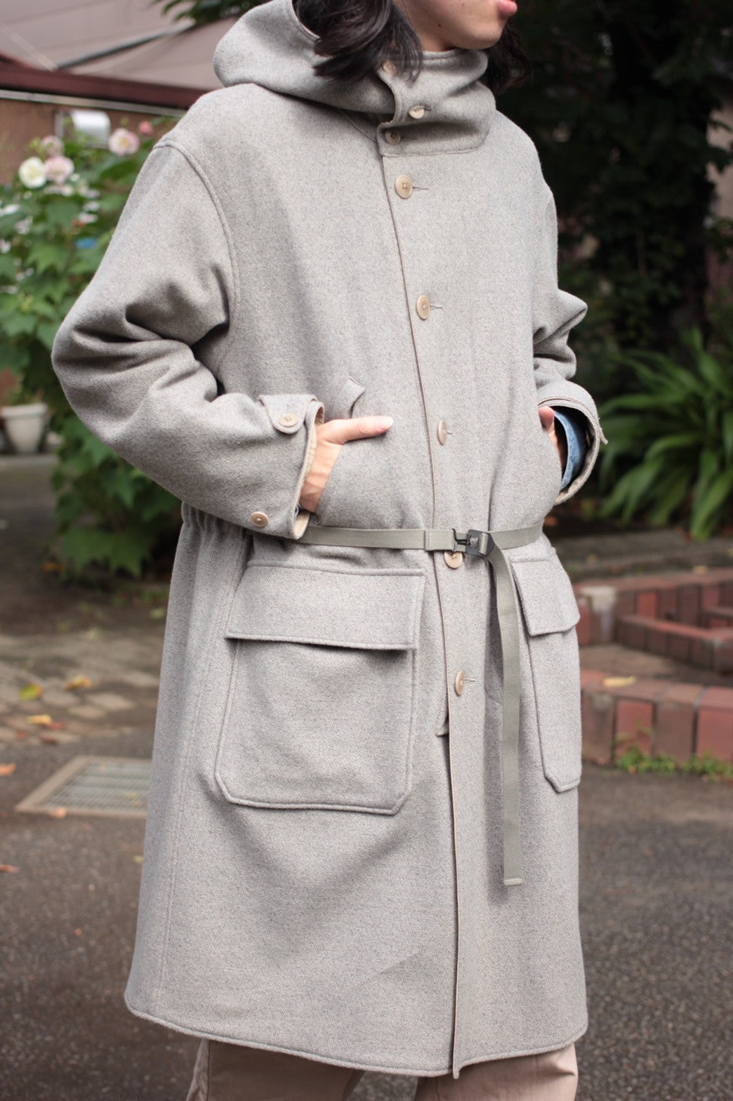 ULTERIOR BLOOM&BRANCH HOODED COAT