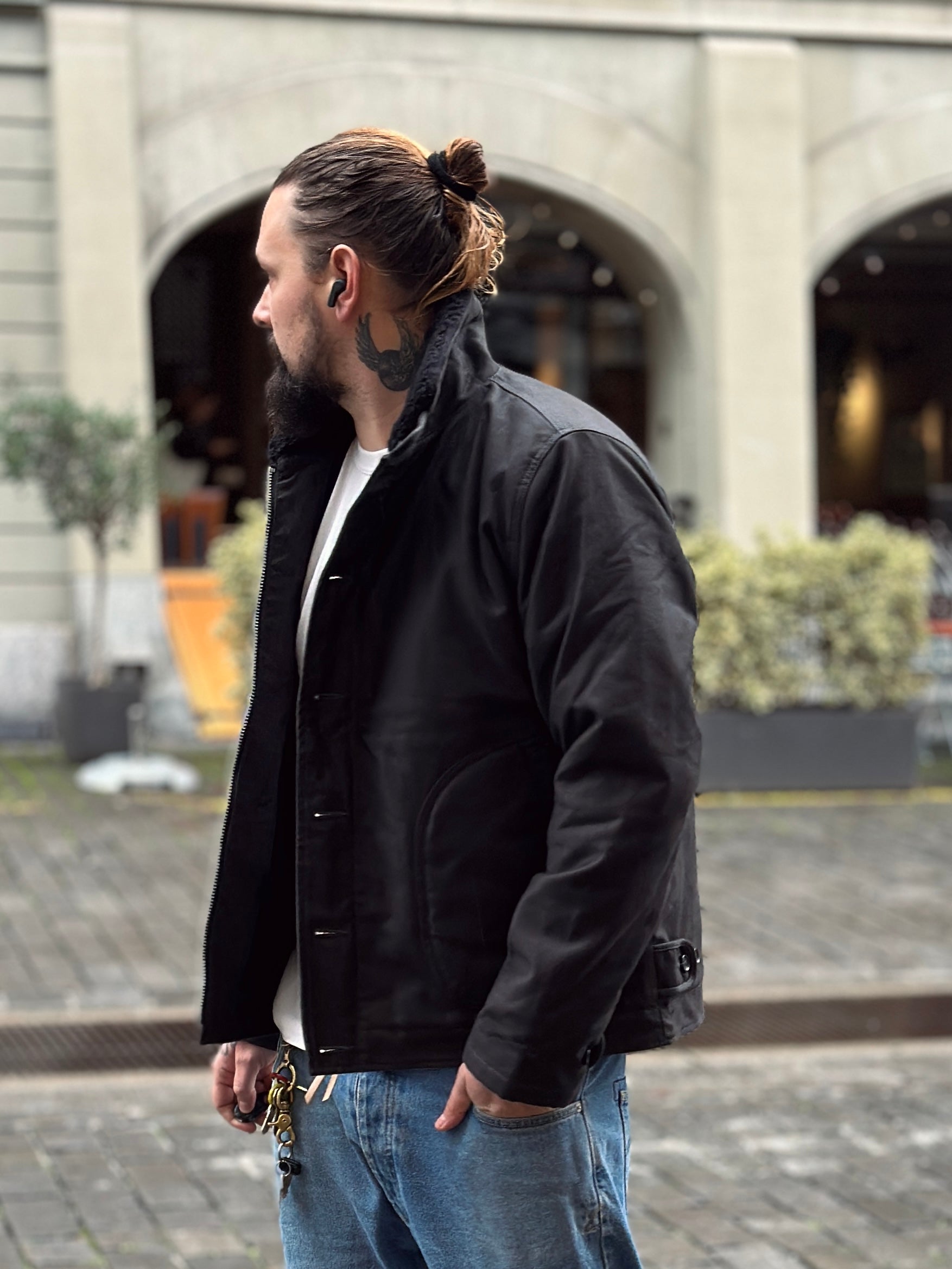 Iron Heart | IHM-35-BLK | Whipcord N1 Deck Jacket | Black – FEINFRACHT