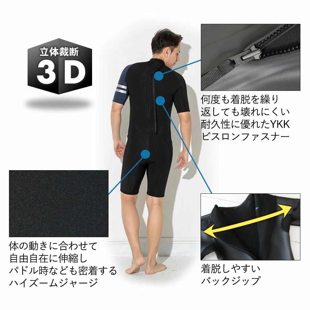 FELLOW メンズ スプリング バックジップ 2mm M～XXL 全2色 | FELLOW