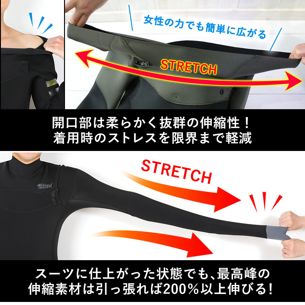 FELLOW メンズ フルスーツ チェストジップ 3mm M～XXL 全5色 | FELLOW