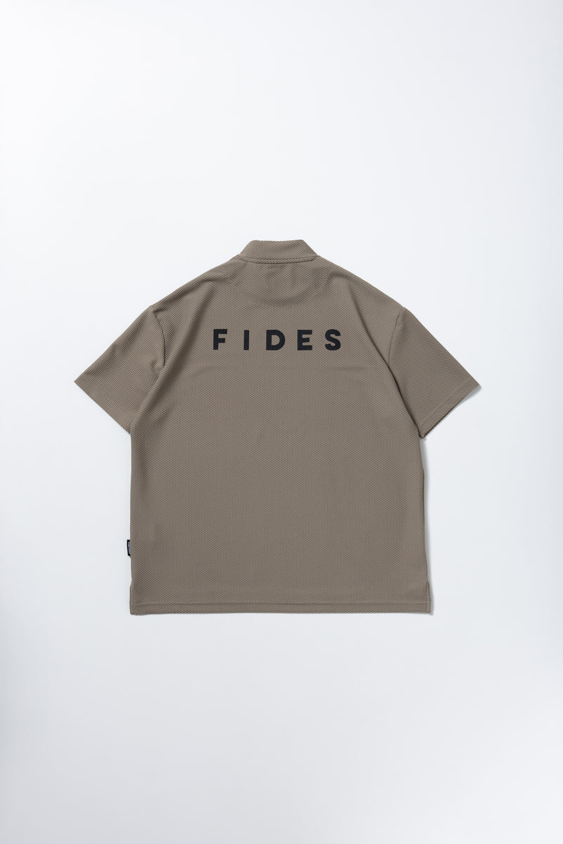 MESH TRICOT LOGO MOCK NECK S/S – FIDES
