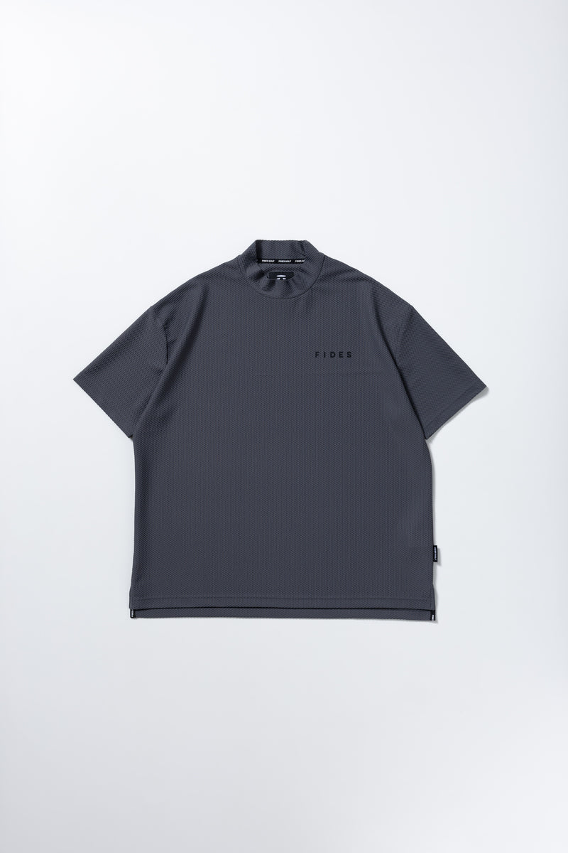 MESH TRICOT LOGO MOCK NECK S/S – FIDES