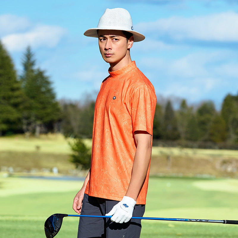 リーフプリントモックシャツ【メンズ】オレンジ – FIDRA