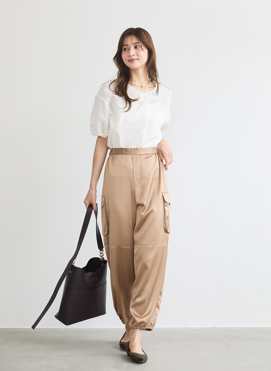 サテンカーゴギャザーパンツ｜LOUNIE（ルーニィ）公式サイト／公式