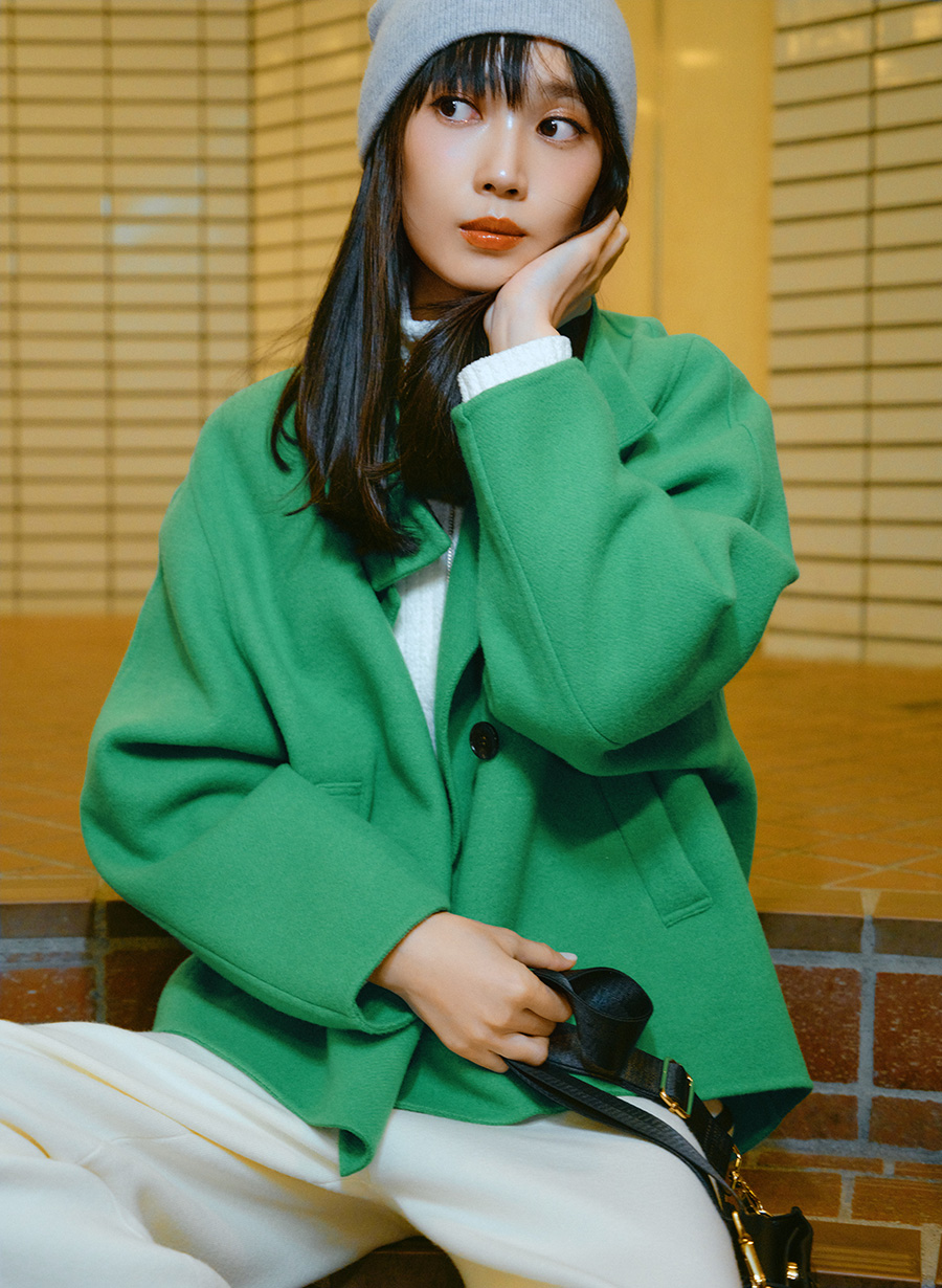 super 100's＞スタンドカラーリバーコート｜LOUNIE（ルーニィ）公式