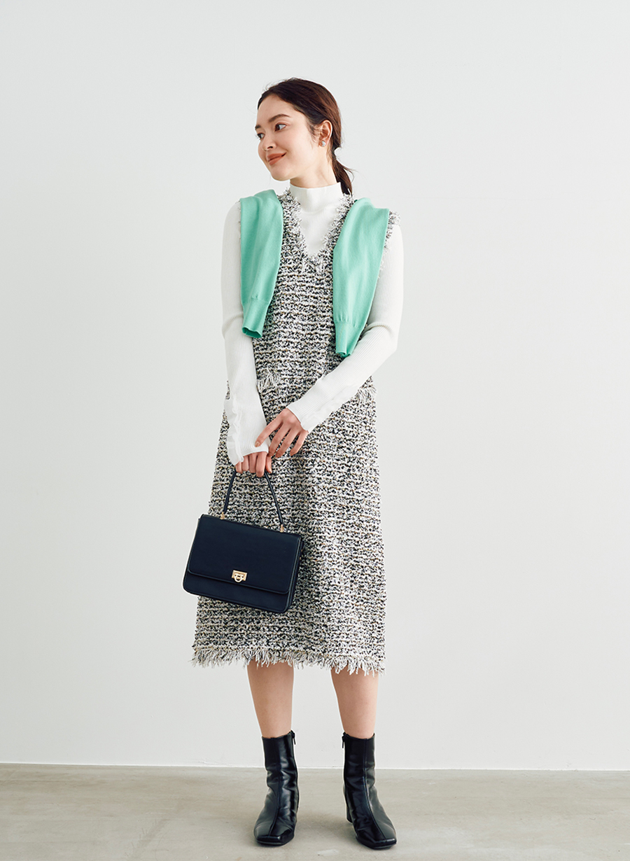 ツイード調ニットワンピース｜LOUNIE（ルーニィ）公式サイト／公式