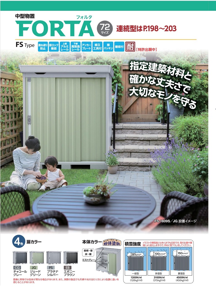 イナバ物置 フォルタ・中型物置 FS-2214SG ｜35%OFFの激安通販｜G