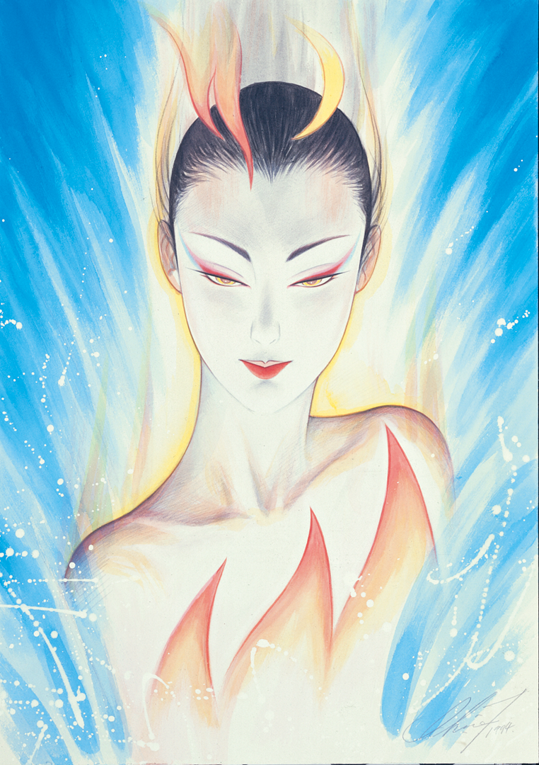 希少品】鶴田一郎 マイファニーヴァレンタイン 絵画 日本女性 額入り