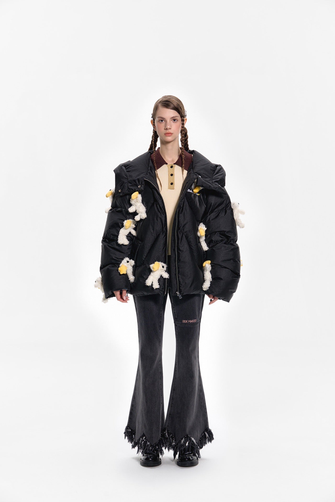 13DE MARZO Bear Star Luminous Down Jacket Black – Fixxshop