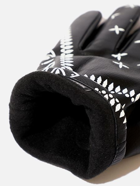 CHALLENGER / BANDANA LEATHER GLOVE -Red-