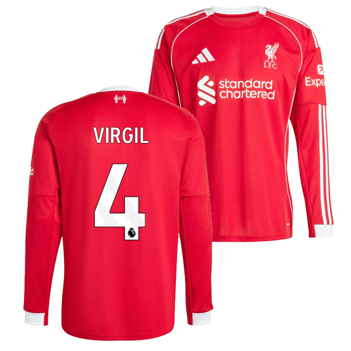 リバプール 25-26 ホーム 長袖 ユニフォーム No.4 フィルジル・ファン