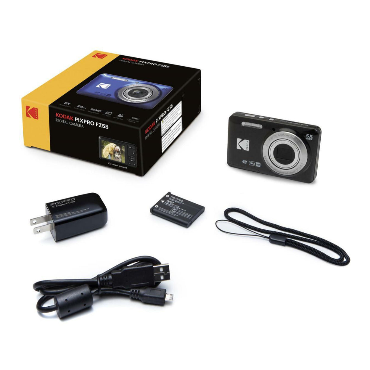 Kodak PIXPRO Friendly Zoom FZ55 Digital Camera (Black) – Focus Camera