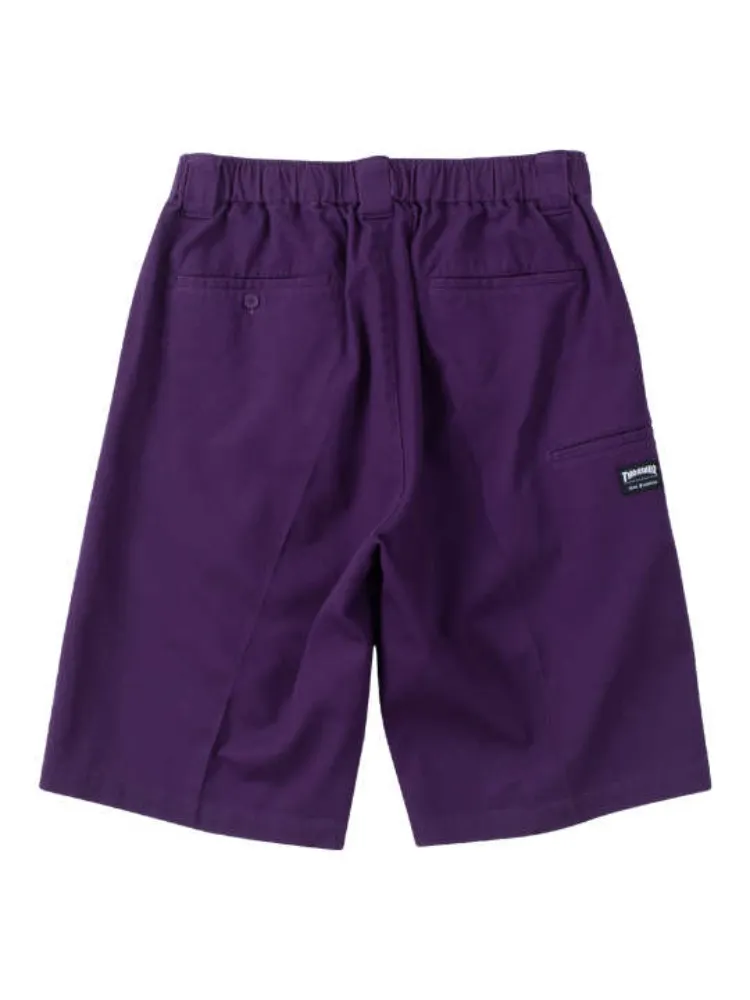 オフホワイト 【THRASHER(スラッシャー)】カツラギワークハーフパンツ