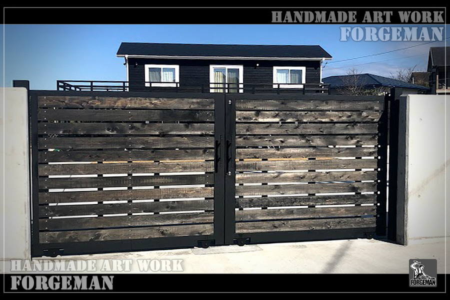 ◇アイアン製引戸門扉・アルミ製スライド式ドアのオーダーメイド製作