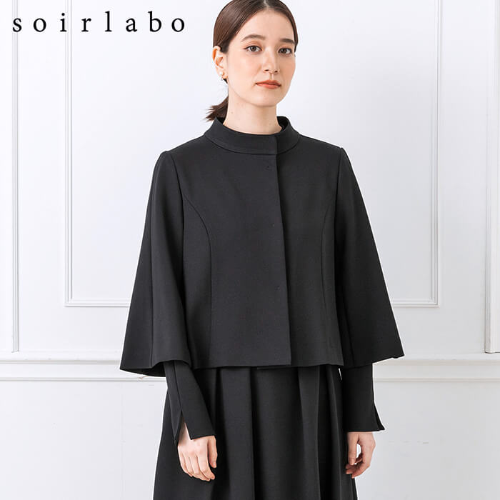 ポンチョ風ジャケット 9号・ブラック｜東京ソワールオンラインストア