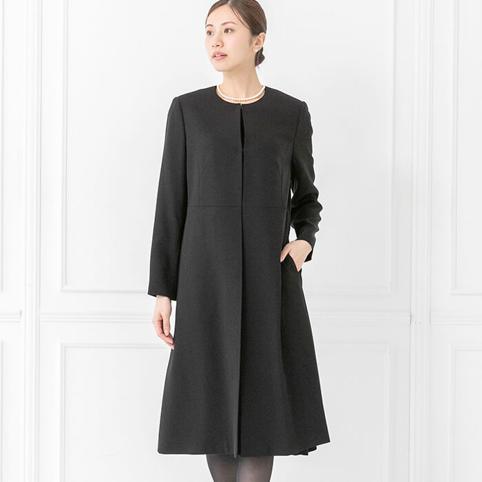 洗える｜ロングジャケットのアンサンブル 15号・ブラック｜東京