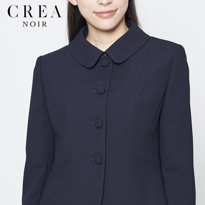 前開きワンピのお受験スーツ 15号・ネイビー｜東京ソワール