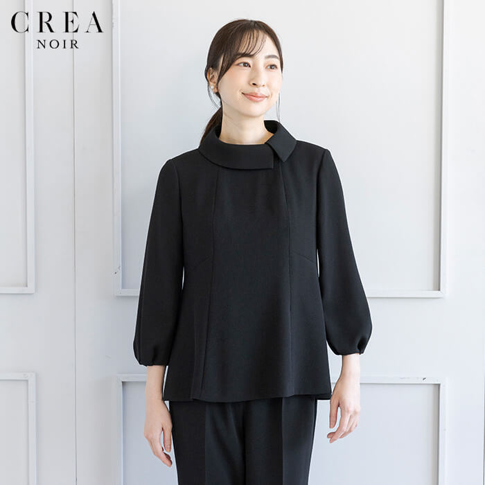 洗える｜ロールカラーのセットアップ 9号・ブラック｜東京ソワール