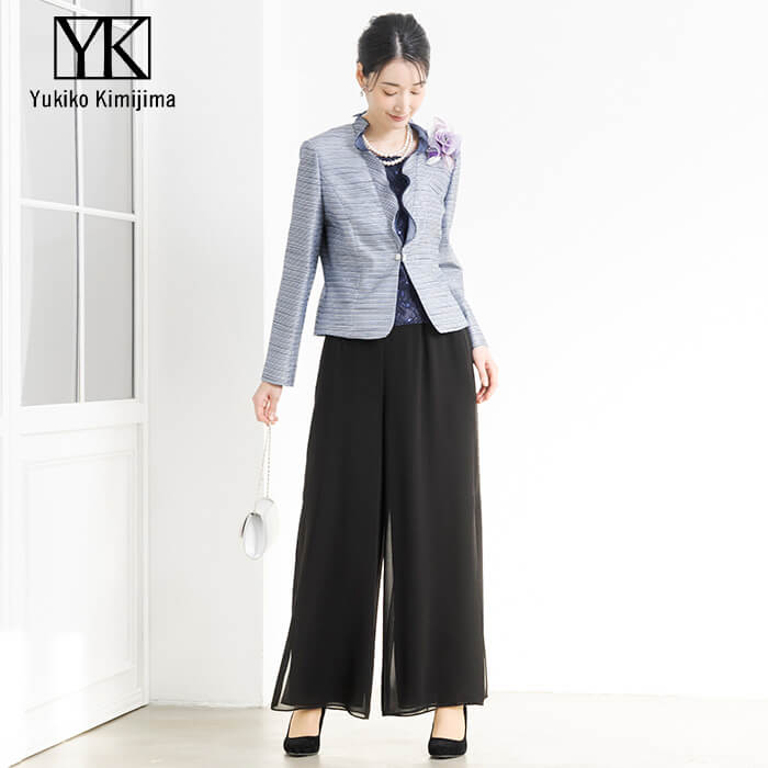 胸当て付きフォーマルジャケット 13号・ネイビー｜東京ソワール