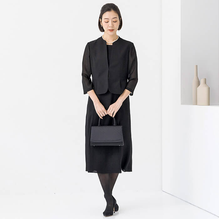 絽｜洗える夏用フォーマルワンピース 13号・ブラック｜東京ソワール