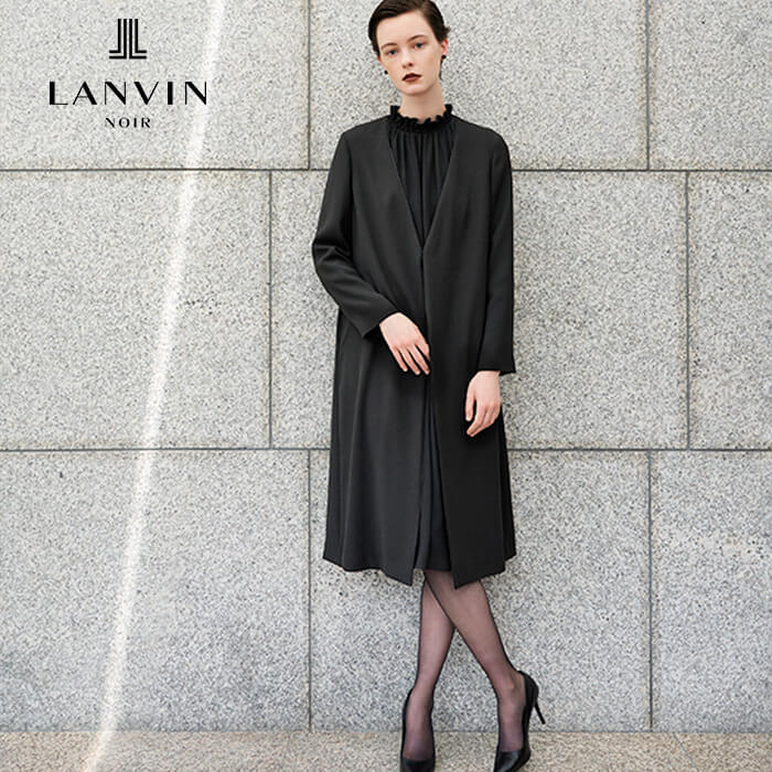 Vネックのロングジャケットアンサンブル 9号・ブラック｜東京ソワール