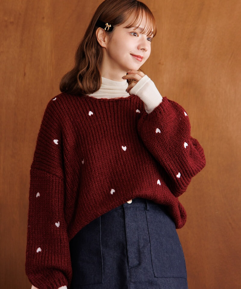30%OFF】sweet embroidery knit～ｽｳｨｰﾄｴﾝﾌﾞﾛｲﾀﾞﾘｰﾆｯﾄ | flower