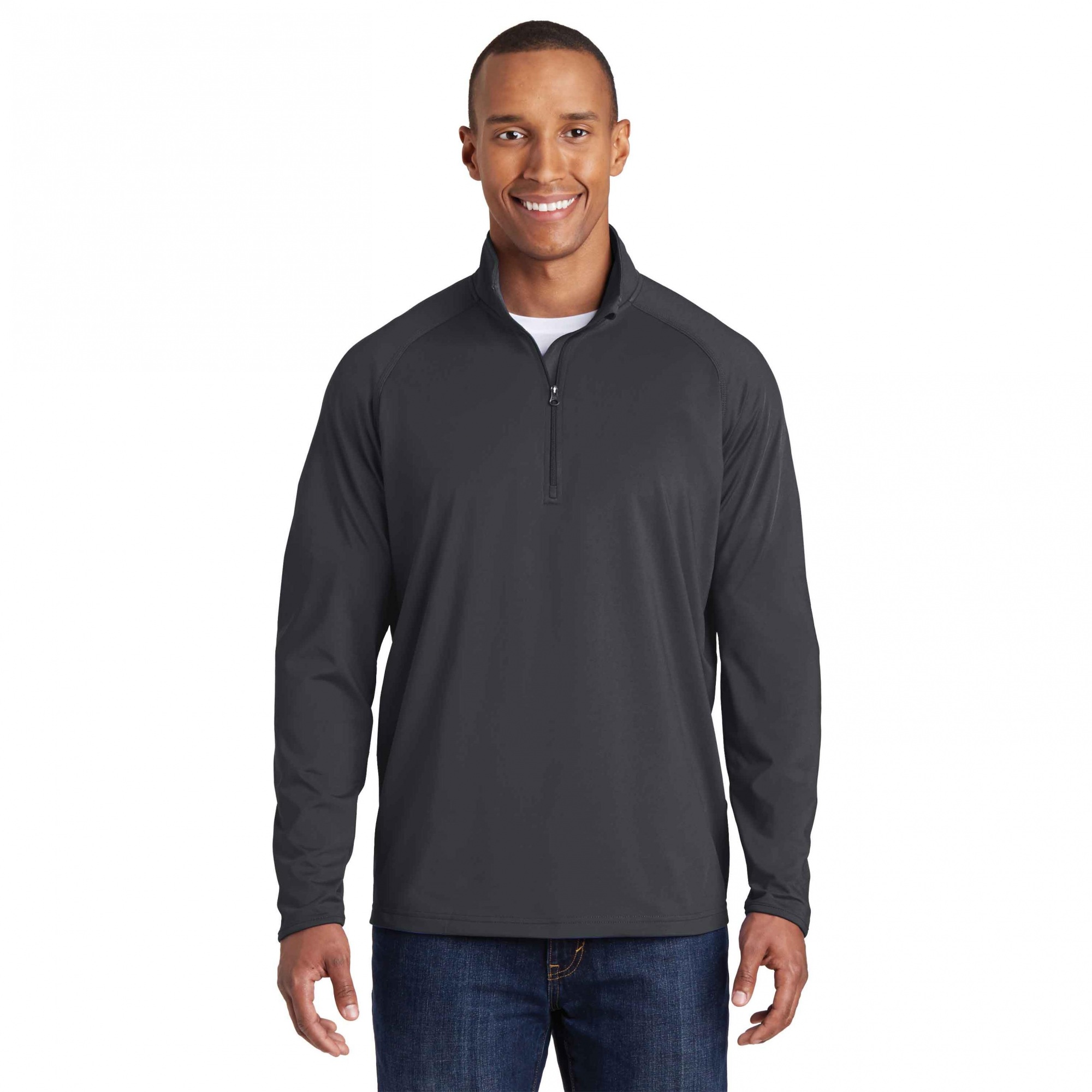 Sport-Tek ST850 Sport-Wick Stretch 1/2-Zip Pullover - Charcoal