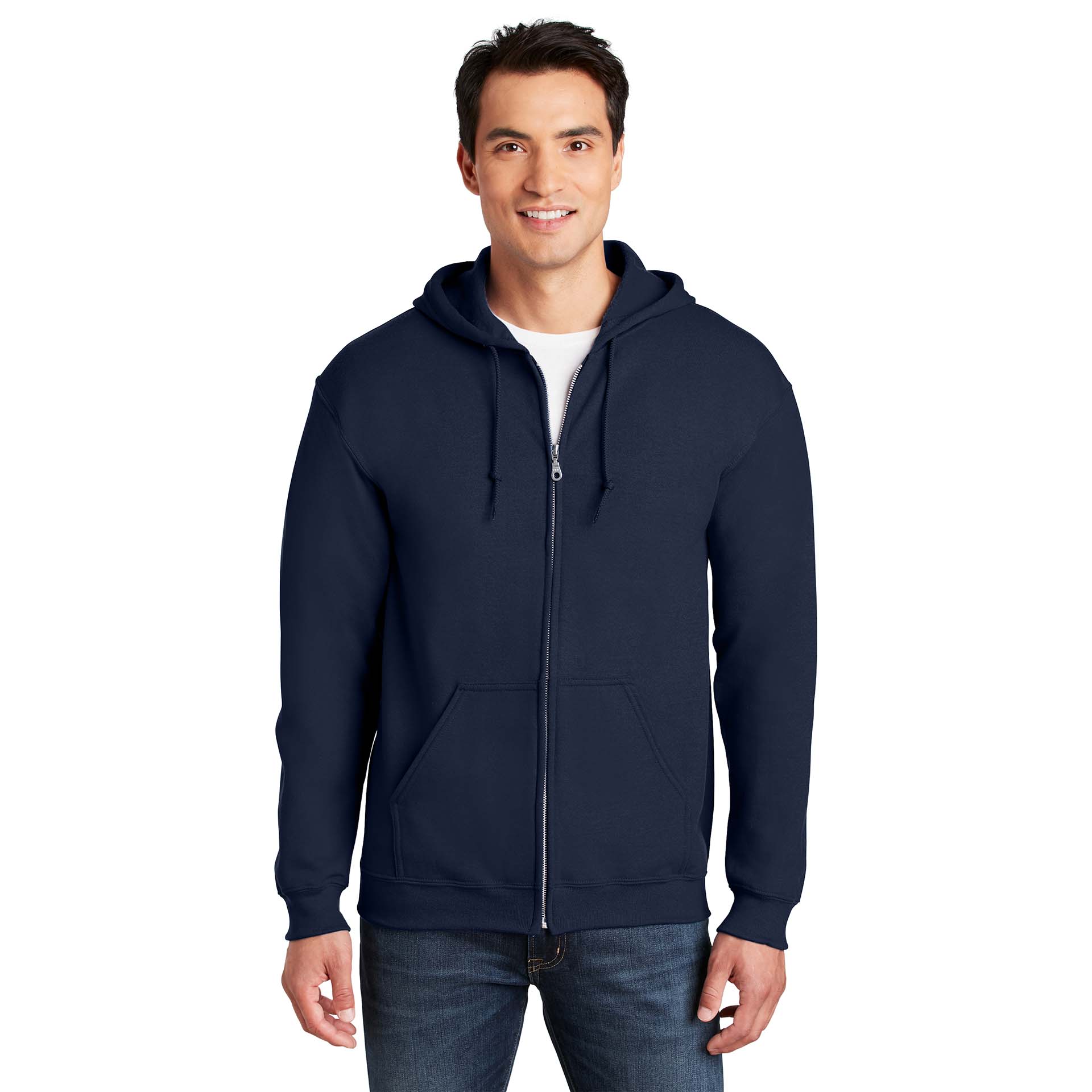 Gildan 18600 Heavy Blend Full-Zip Hooded Sweatshirt - Navy | Full