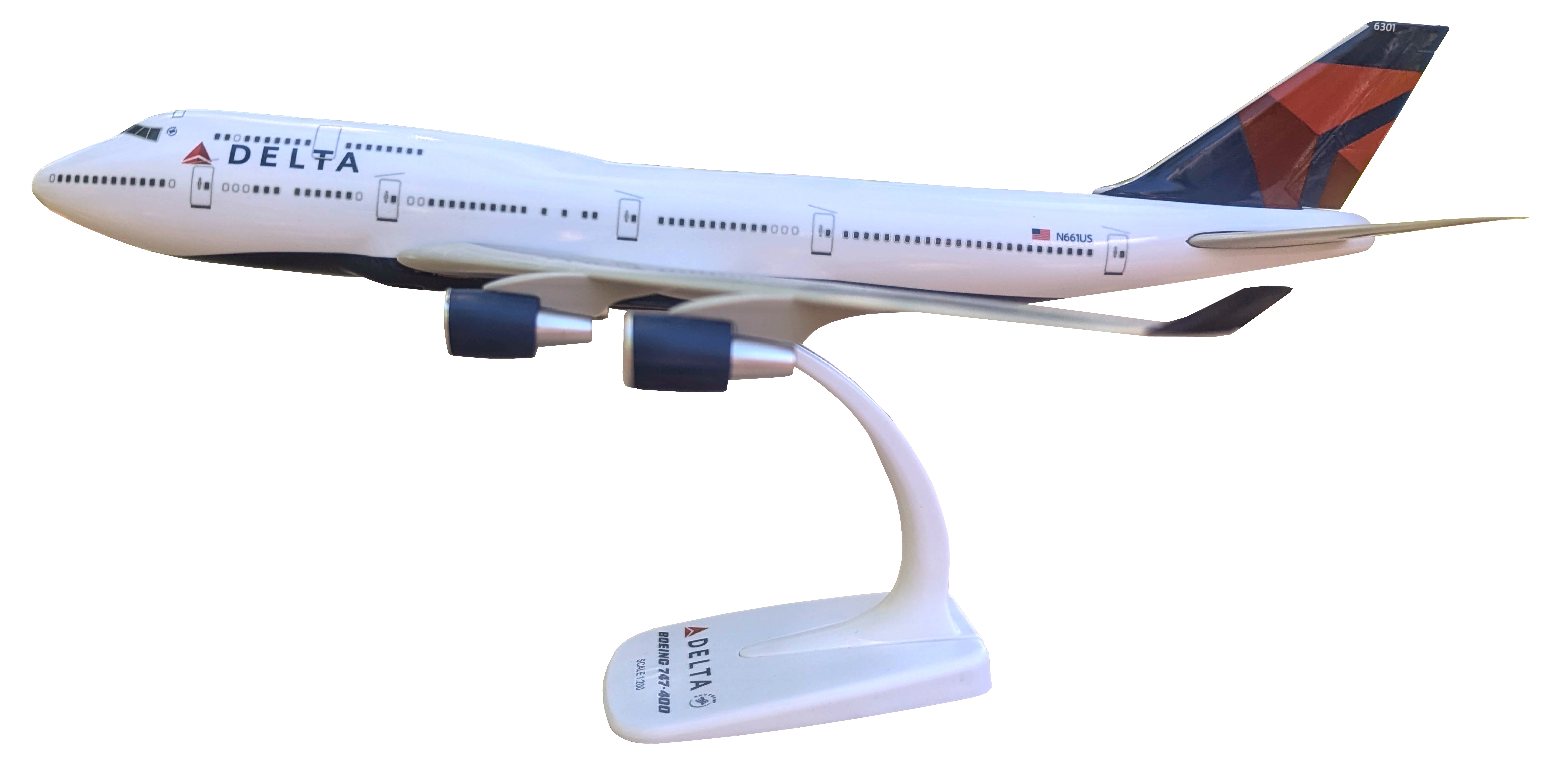 DELTA（デルタ） B747-400 1/200 モデルプレーン Boeing 747-400 Delta