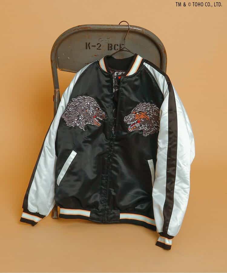 ☆SALE☆【ゴジラ】 蓄光刺繍リバーシブルスカジャン（大人サイズ