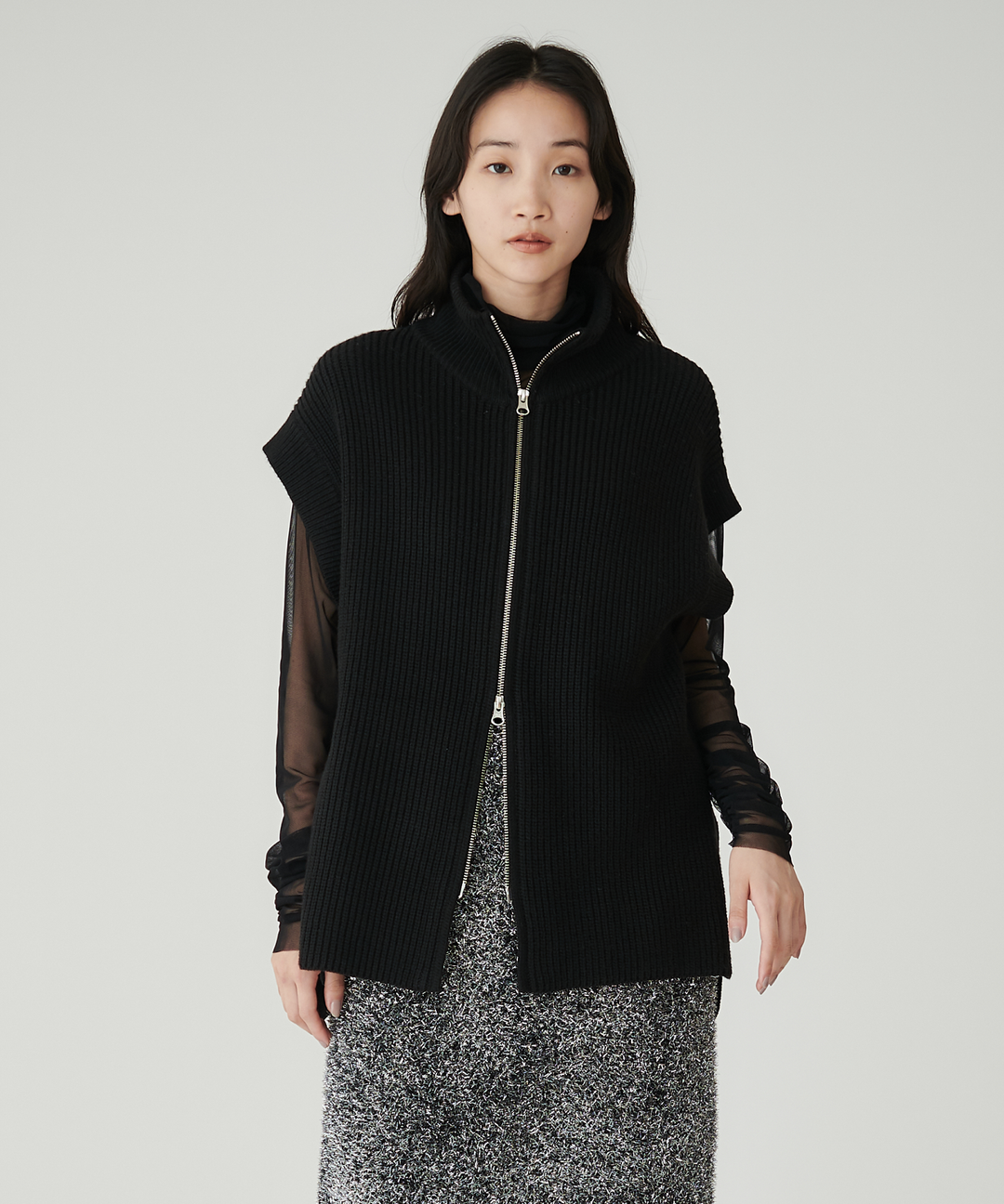 ロングハイネックジレ – FACE SANS FARD