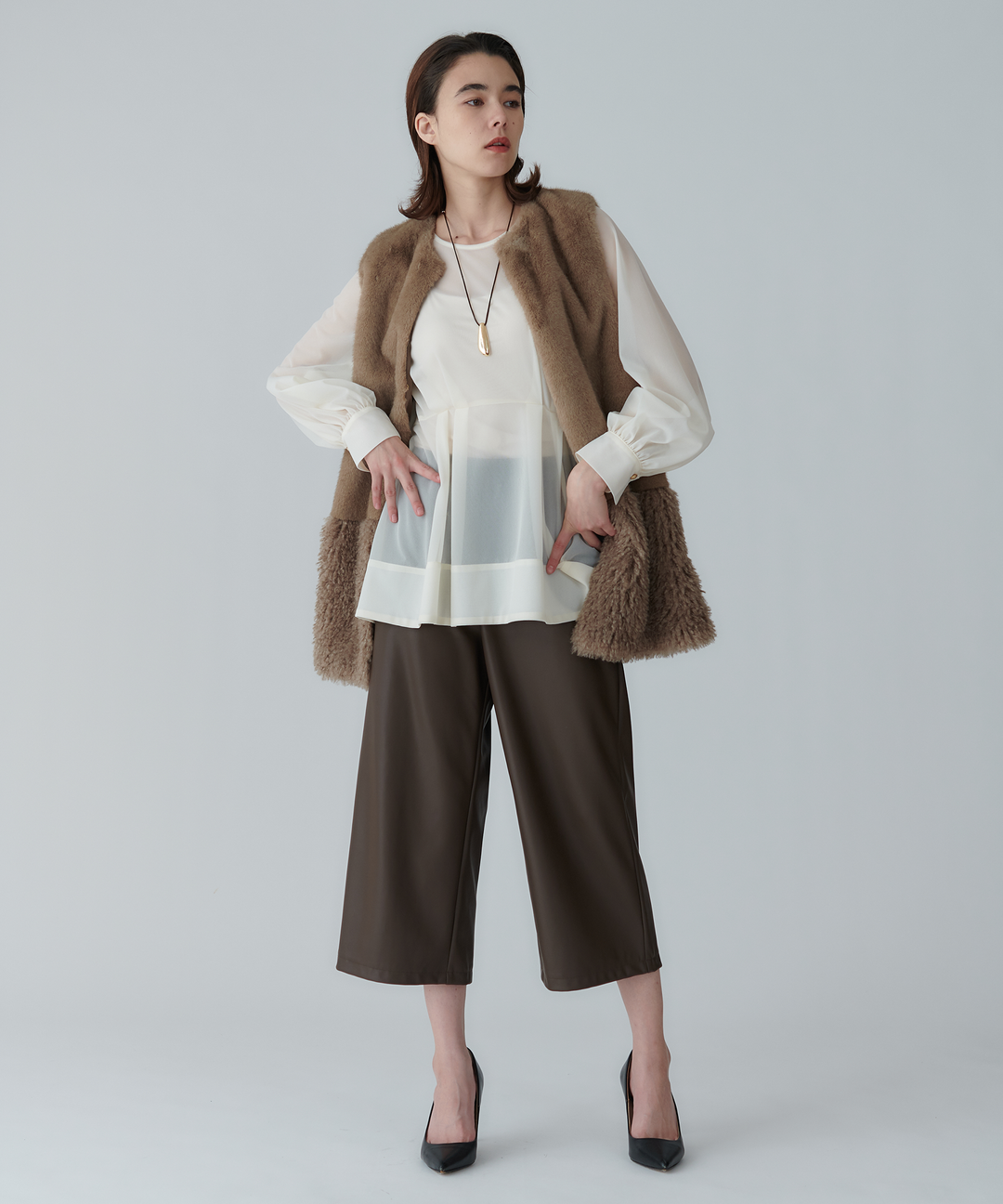 フェイクレザーガウチョパンツ – FACE SANS FARD