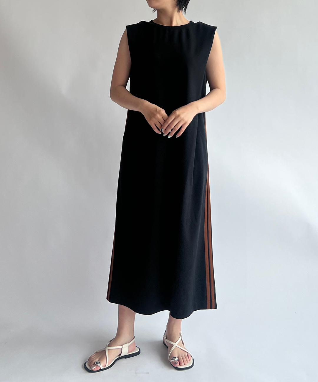 ジョーゼットジャージノースリーブワンピース – FACE SANS FARD