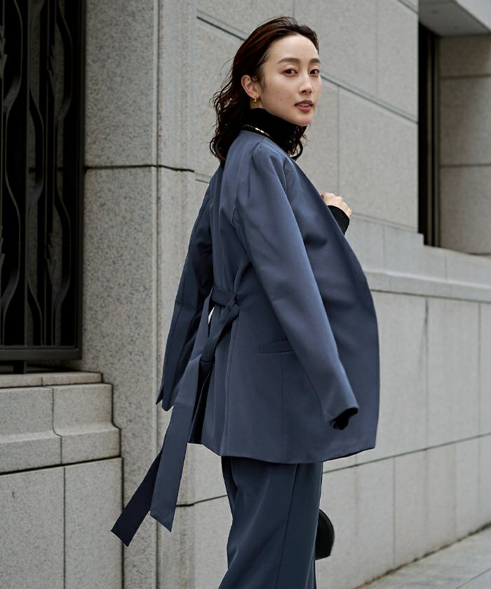 ベルト付ノーカラージャケット | ur's（ユアーズ）