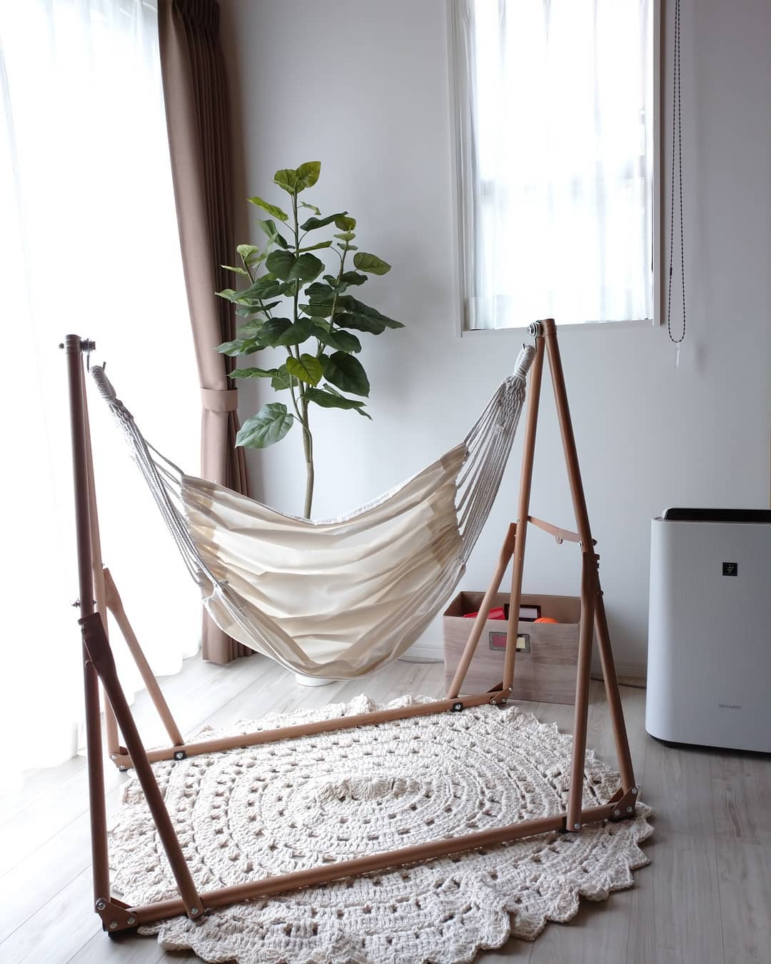 ルボン 3WAYハンモック クラシックフラワー ベージュ×ホワイト フラン