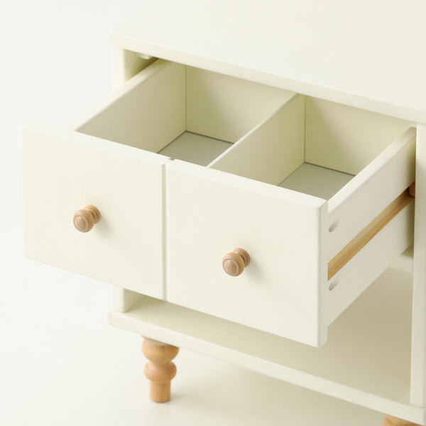 ラーナ ナイトテーブル 2 ホワイト×ナチュラル（W417×H466
