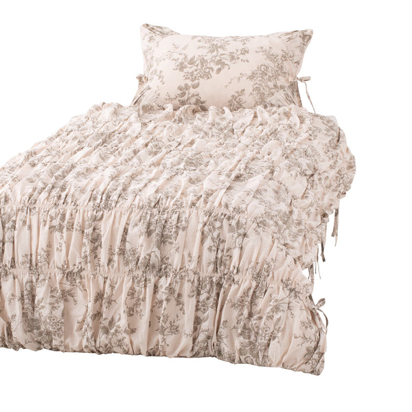 ギャザーリボン 掛け布団カバー ダブル ベージュ | Francfranc（フラン