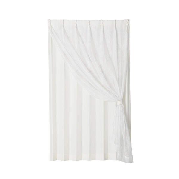 ラメ×リマニフィ ダブルカーテン H1780×W1000 アイボリー（レース