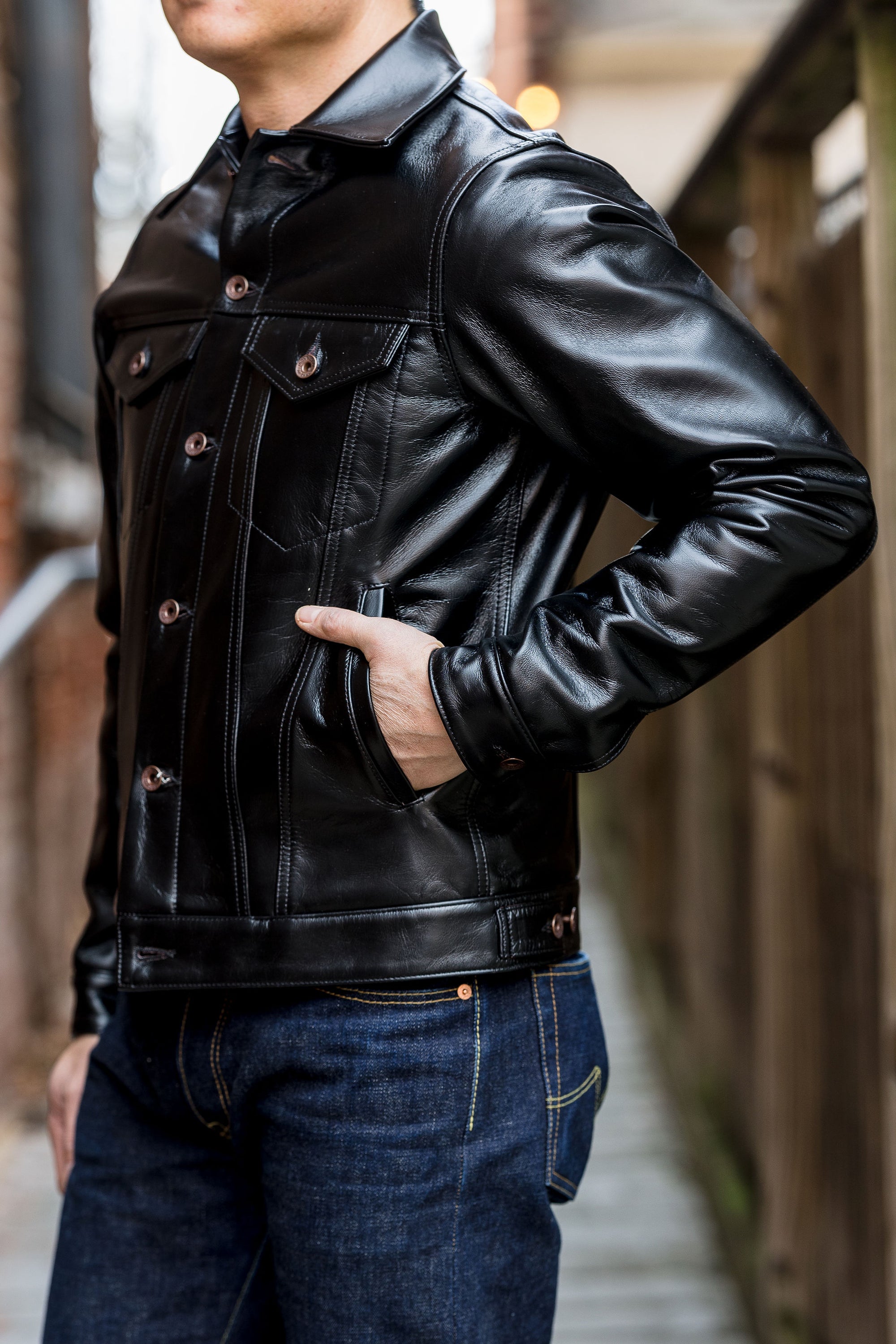 Iron Heart IHJ-64-BLK Horsehide Modified Type III Jacket - Black