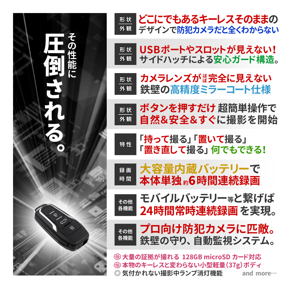 mc-k028][キーレス型] レンズが見えないミラーコート仕様 簡単操作 24