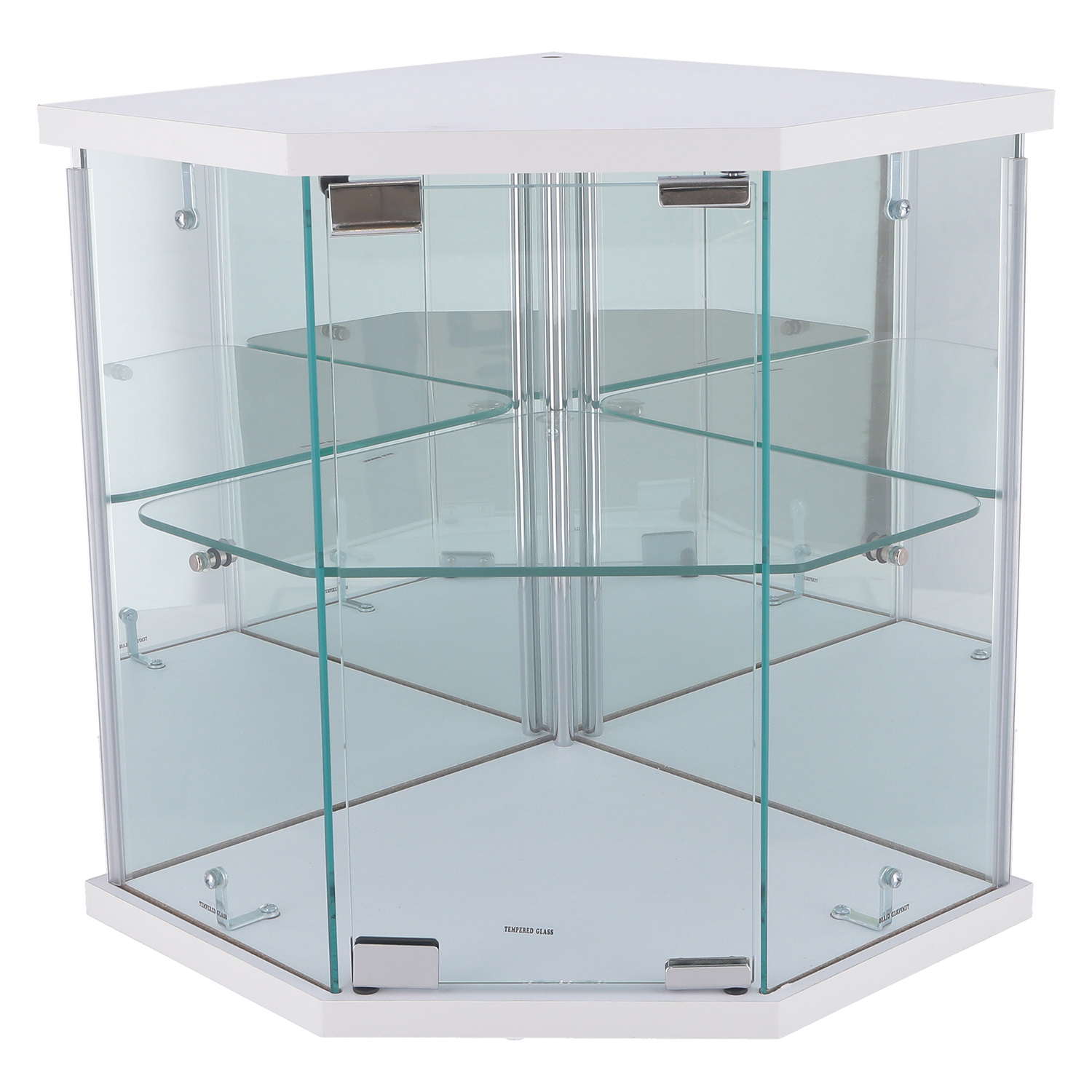 C/D:63947] 卓上ガラスコレクションケース コーナー WH ｜ ORDERING