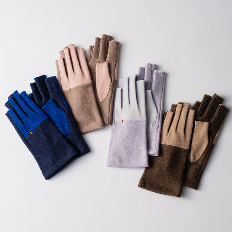 福田手袋】L'apero（ラペロ）カシミヤ100%指だしグローブ Poitiers